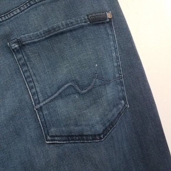 7 For All Mankind Jeans Mens 34 Luxe Performance Straight Leg Stretch Made USA - Picture 4 of 8